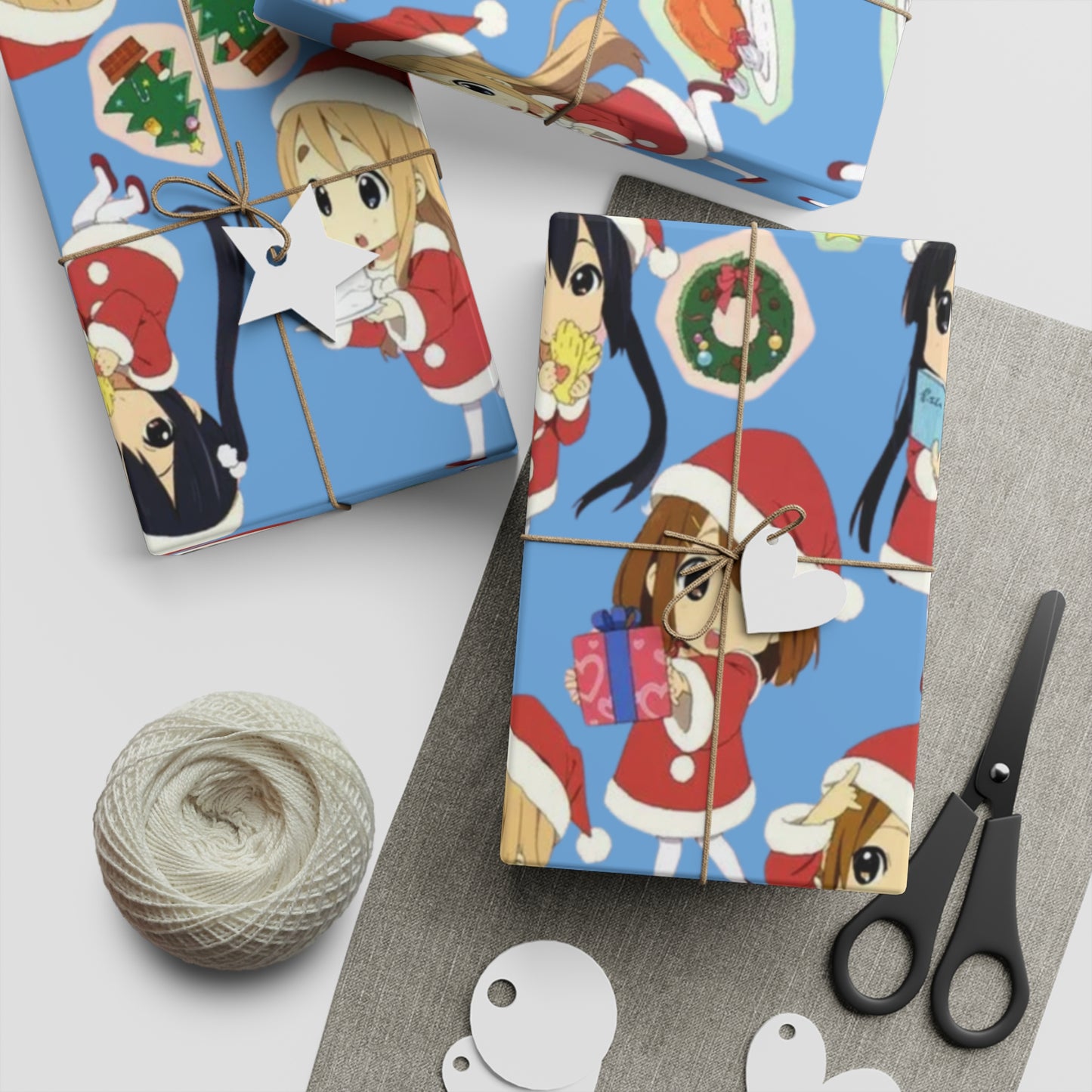 Anime Holiday Gift Wrapping Paper Sheets - Cheerful Design for Christmas and Special Occasions