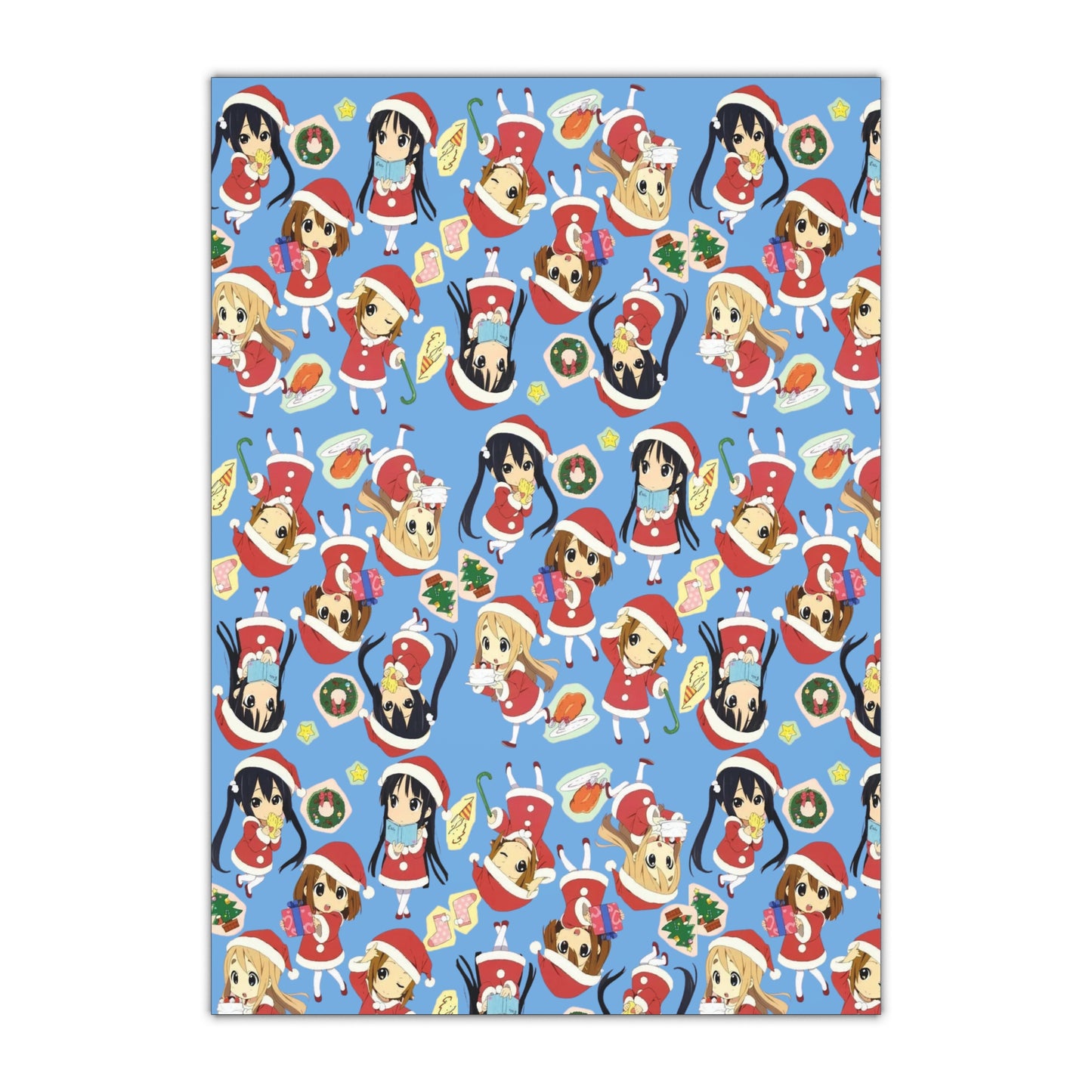 Anime Holiday Gift Wrapping Paper Sheets - Cheerful Design for Christmas and Special Occasions