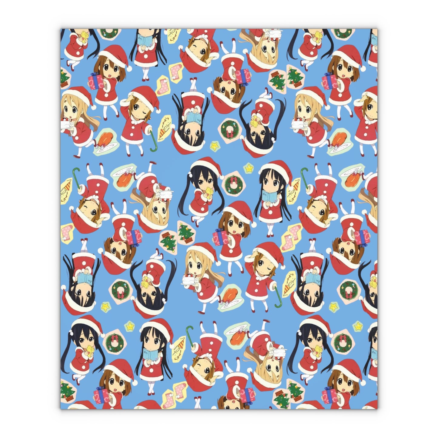 Anime Holiday Gift Wrapping Paper Sheets - Cheerful Design for Christmas and Special Occasions